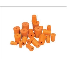 Red Rubber Stoppers One Hole 17mm - Pack of 10